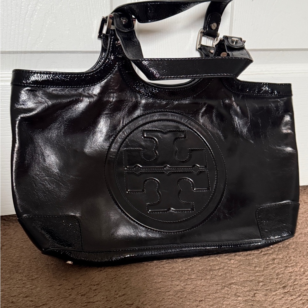 Tory Burch Black Patent Leather Tote🖤